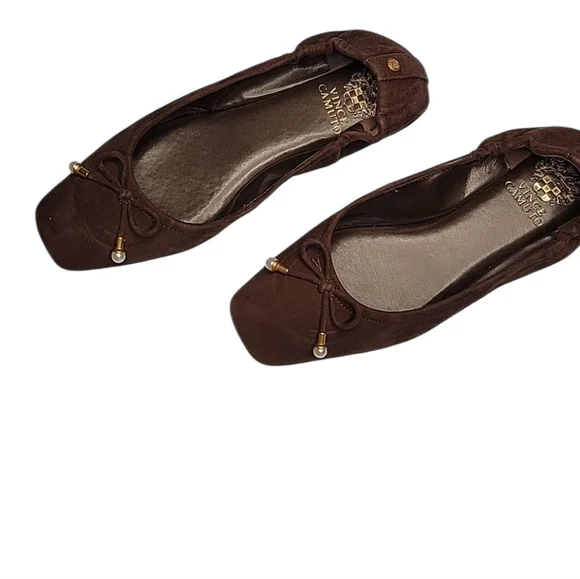 Vince Camuto Dark Brown Suede Flats Women's Size 7.5 - Picture 2 of 3